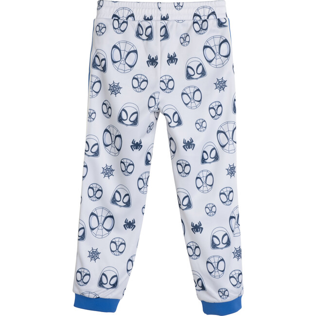 Printed Track Pant, Cream and Blue - Sweatpants - 3