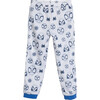 Printed Track Pant, Cream and Blue - Sweatpants - 3 - thumbnail