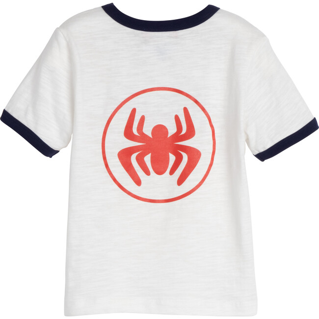 Short Sleeve Graphic Ringer Tee, Cream - Tees - 3