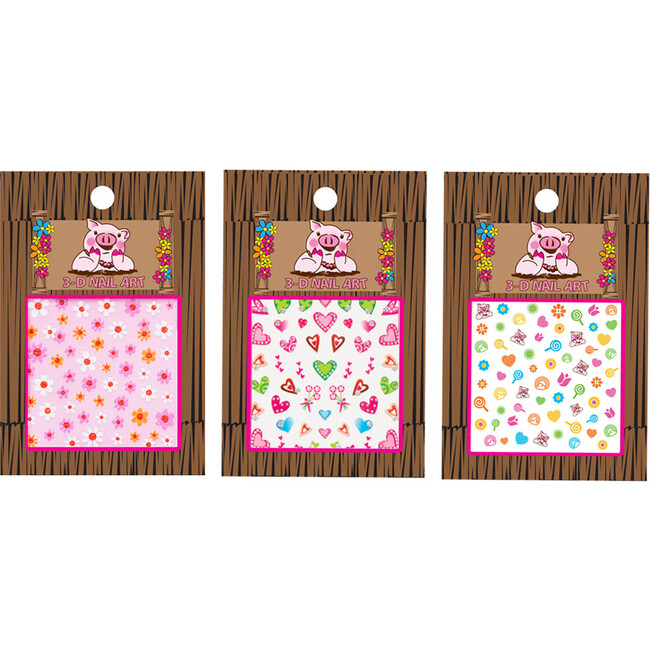 3 Nail Art Party Pack, Heart, Blossom, & Flower Nail Art
