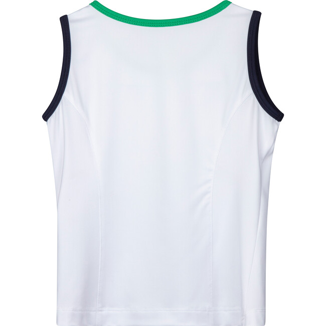 Performance Tank, Bright White with Navy and Kelly Trim - CLUB & COURT ...