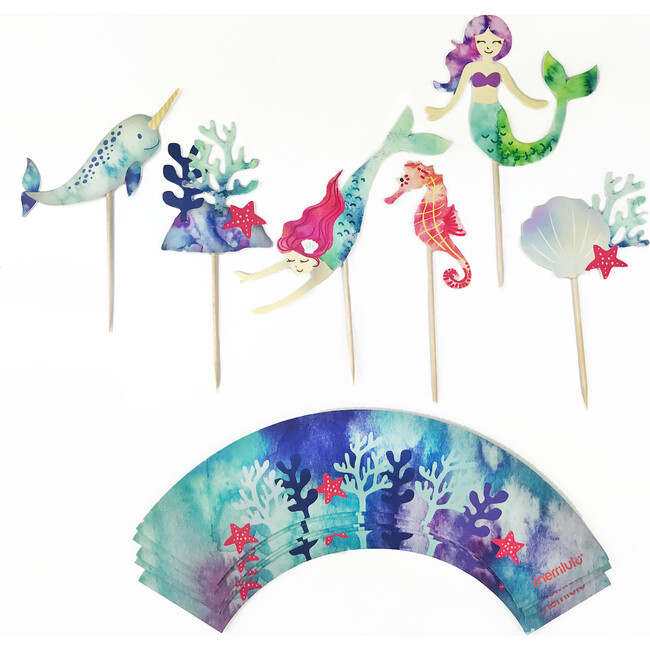 Mermaid and Narwhal Party Cupcake Toppers - Tableware - 1