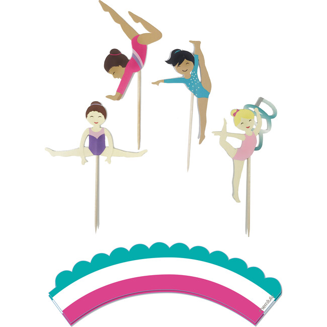 Gymnastics Party Cupcake Toppers