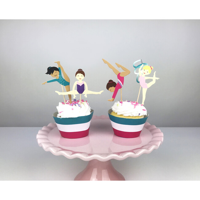 Gymnastics Party Cupcake Toppers