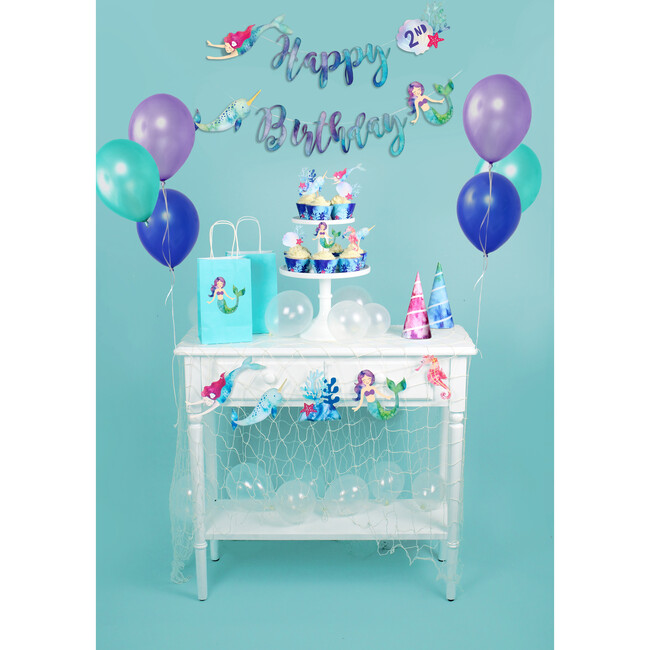 Mermaid and Narwhal Party Birthday Banner