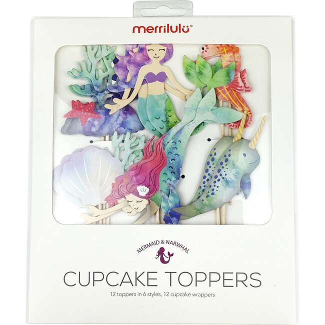Mermaid and Narwhal Party Cupcake Toppers - Tableware - 3