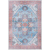 Serapi Machine Washable Rug, Faded Light Blue/Orange - Rugs - 1 - thumbnail