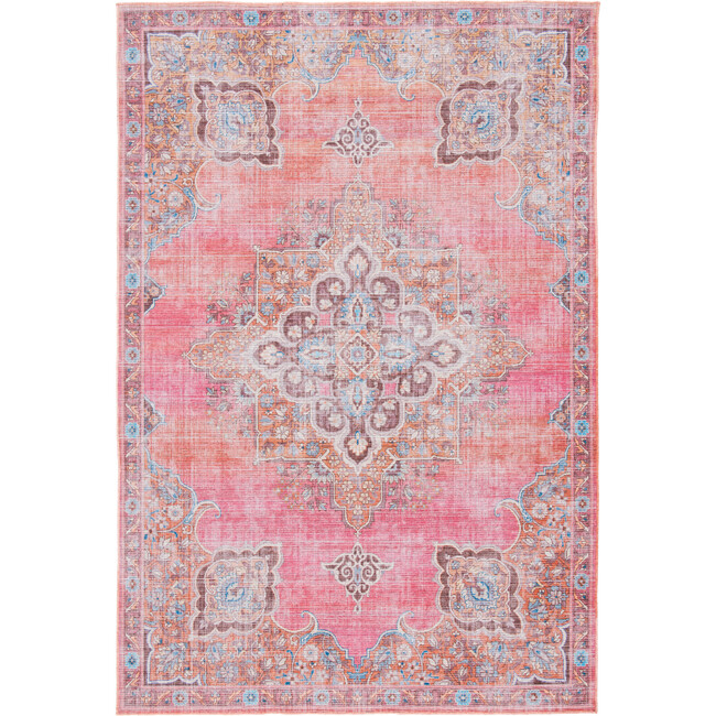 Serapi Machine Washable Rug, Faded Red/Pink/Orange