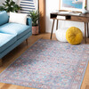 Serapi Machine Washable Rug, Aqua/Orange Floral - Rugs - 2