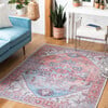 Serapi Machine Washable Rug, Faded Deep Red/Blue/Orange - Rugs - 2