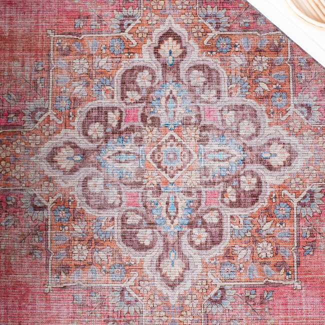 Serapi Machine Washable Rug, Faded Red/Pink/Orange - Rugs - 3