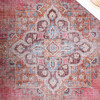 Serapi Machine Washable Rug, Faded Red/Pink/Orange - Rugs - 3