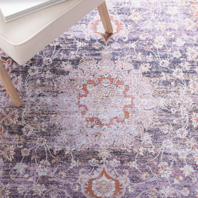 Serapi Machine Washable Rug, Light Purple/Sienna - Rugs - 3