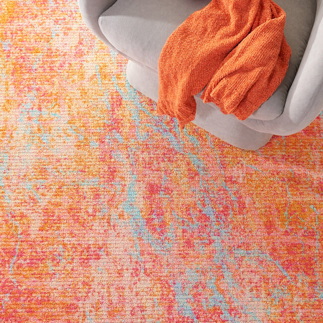 Sequoia Machine Washable Rug, Orange/Red - Rugs - 3