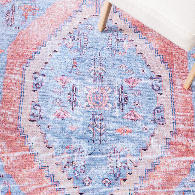 Serapi Machine Washable Rug, Blue/Orange - Rugs - 3