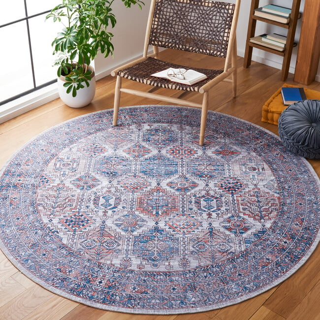 Serapi Machine Washable Rug, Faded Navy/Orange - Rugs - 3