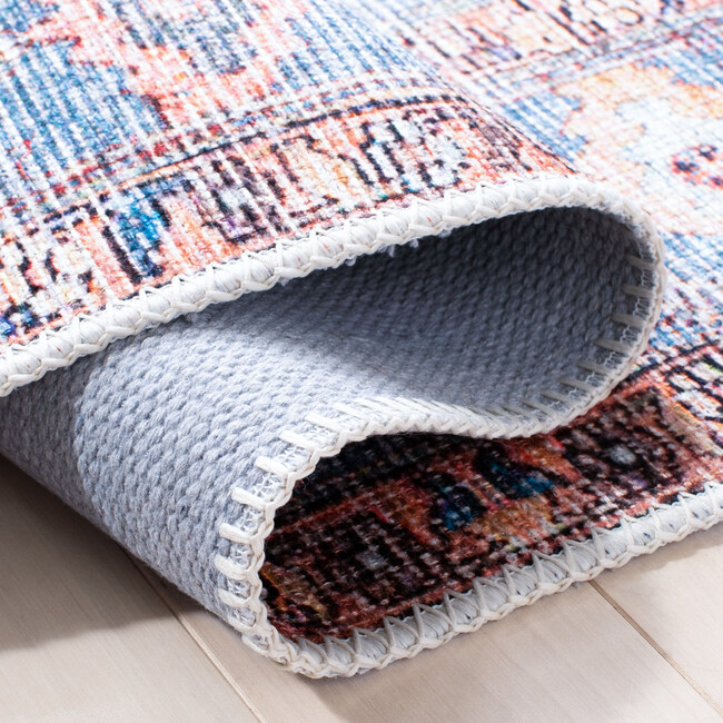 Serapi Machine Washable Rug, Blue/Orange - Rugs - 4