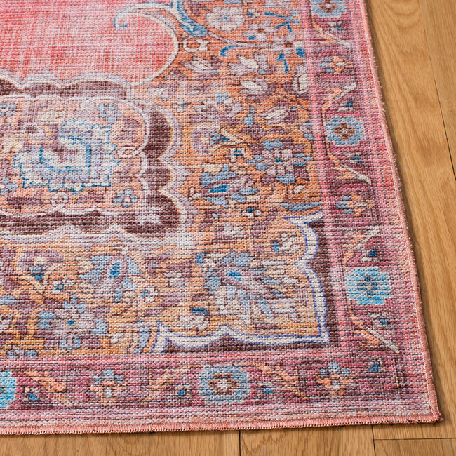 Serapi Machine Washable Rug, Faded Red/Pink/Orange - Rugs - 6