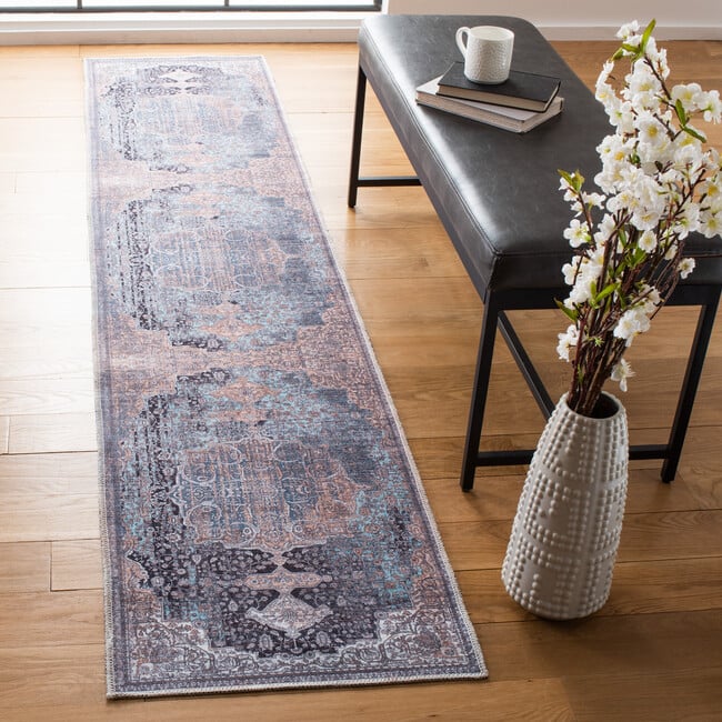 Serapi Machine Washable Rug, Faded Navy/Blue - Rugs - 4