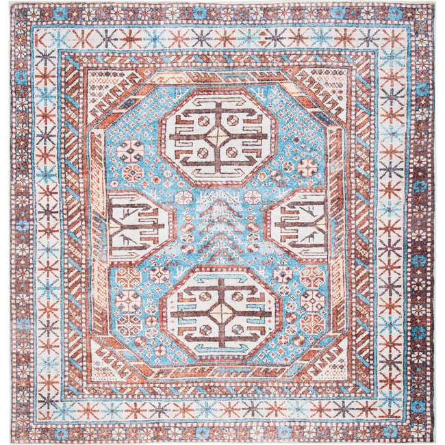 Serapi Machine Washable Rug, Sienna/Blue - Rugs - 8