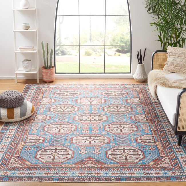 Serapi Machine Washable Rug, Sienna/Blue - Rugs - 9