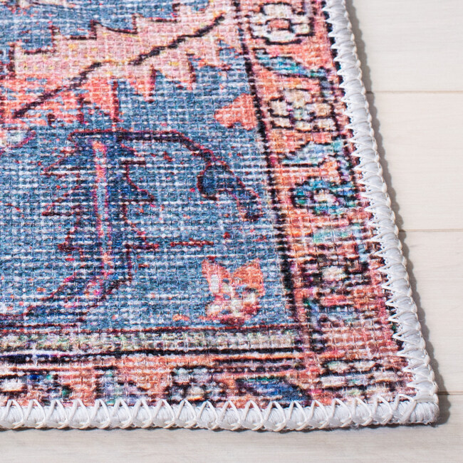 Serapi Machine Washable Rug, Blue/Orange - Rugs - 6