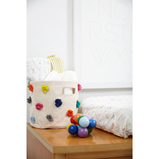 Set of 3 Pom Pom Storage Containers, Multi - Storage - 3