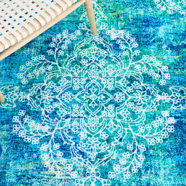 Bahia Machine Washable Rug, Blue Multi - Rugs - 3