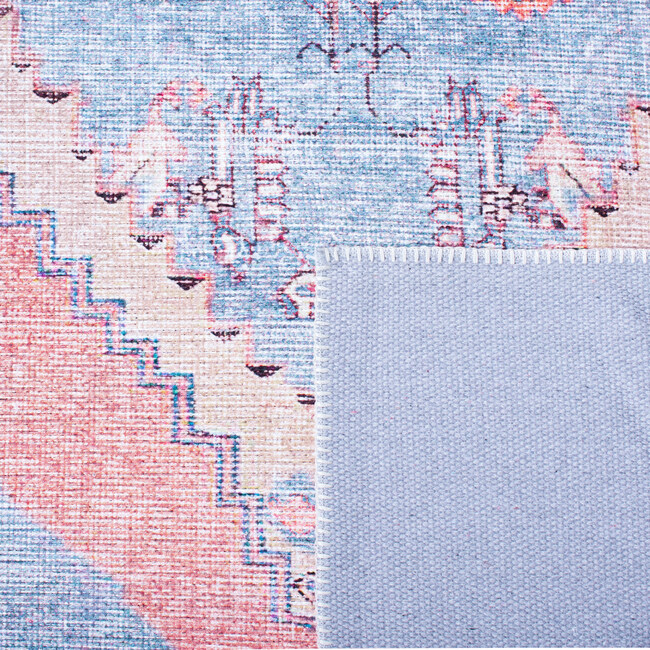Serapi Machine Washable Rug, Blue/Orange - Rugs - 7