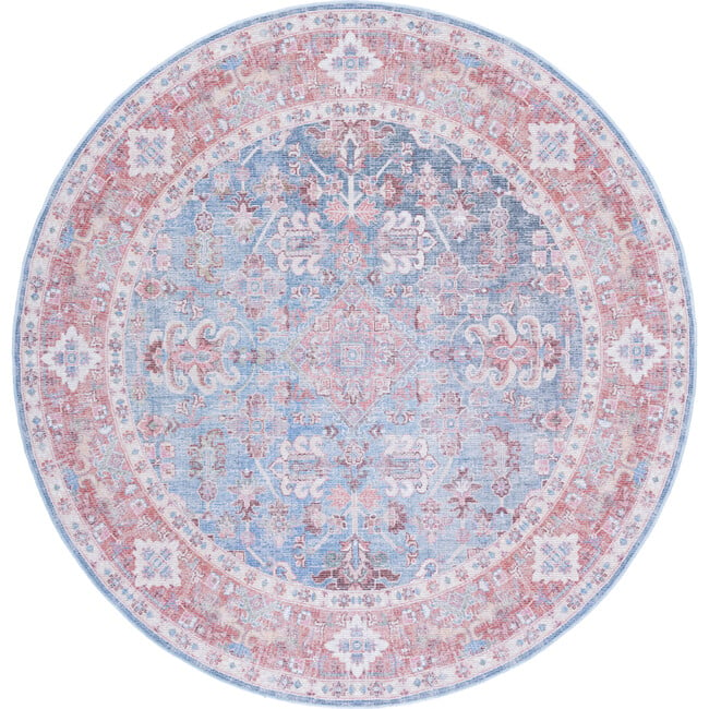 Serapi Machine Washable Rug, Faded Blue/Red - Rugs - 6