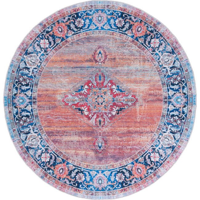 Serapi Machine Washable Rug, Red/Orange/Blue - Rugs - 8