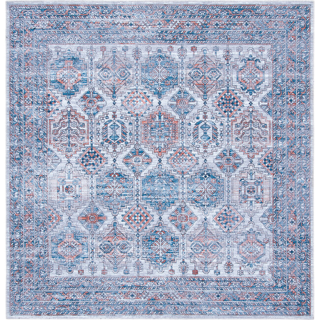 Serapi Machine Washable Rug, Faded Navy/Orange - Rugs - 6