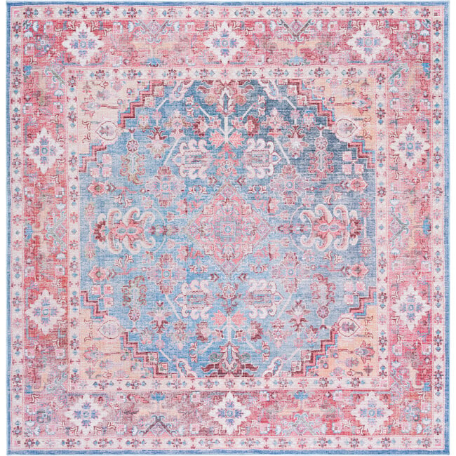 Serapi Machine Washable Rug, Faded Blue/Red - Rugs - 7