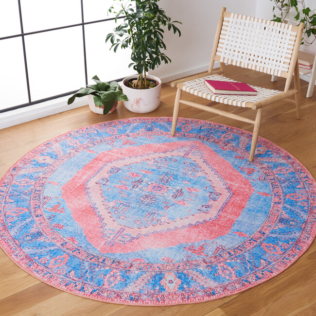 Serapi Machine Washable Rug, Blue/Orange - Rugs - 8