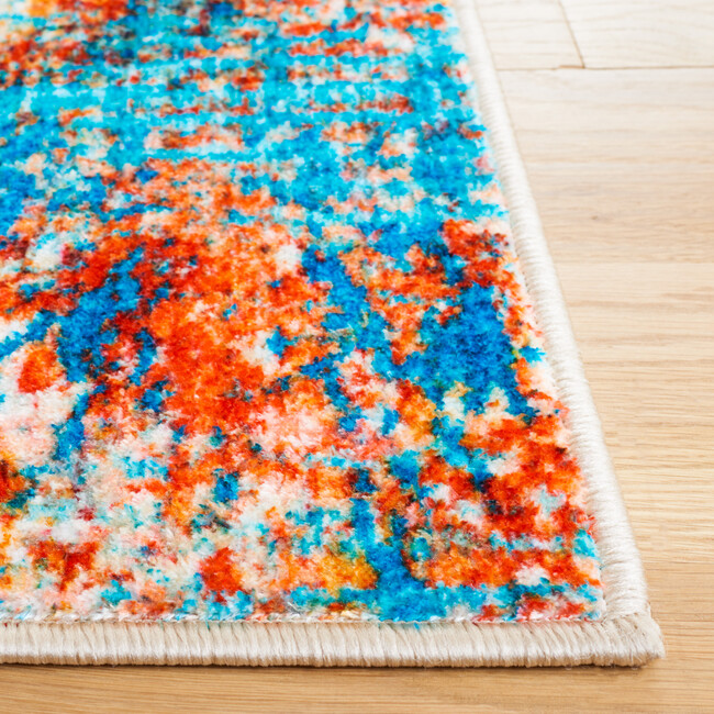 Bahia Machine Washable Rug, Red/Orange/Blue Multi - Rugs - 6