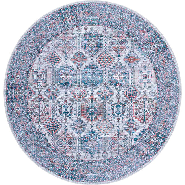 Serapi Machine Washable Rug, Faded Navy/Orange - Rugs - 7