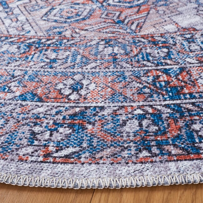 Serapi Machine Washable Rug, Faded Navy/Orange - Rugs - 8