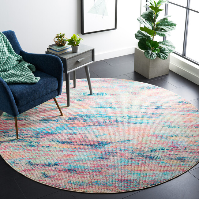 Sequoia Machine Washable Rug, Blue/Orange Multi - Rugs - 9
