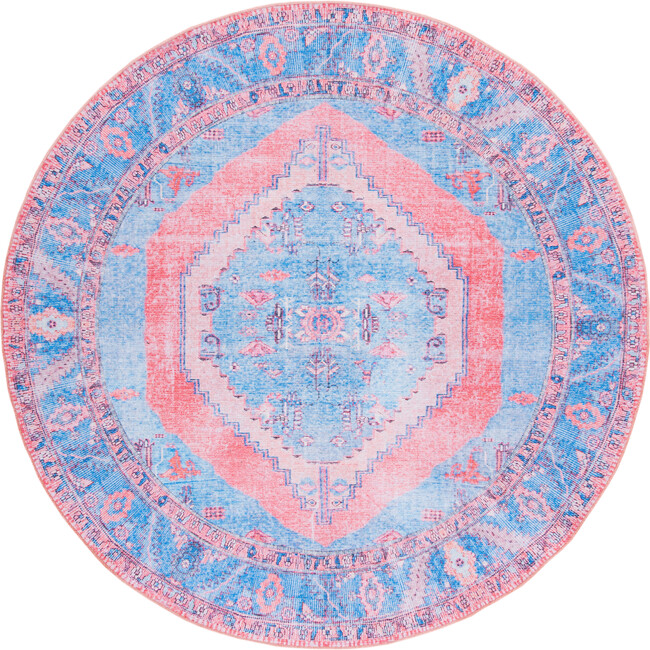 Serapi Machine Washable Rug, Blue/Orange - Rugs - 9