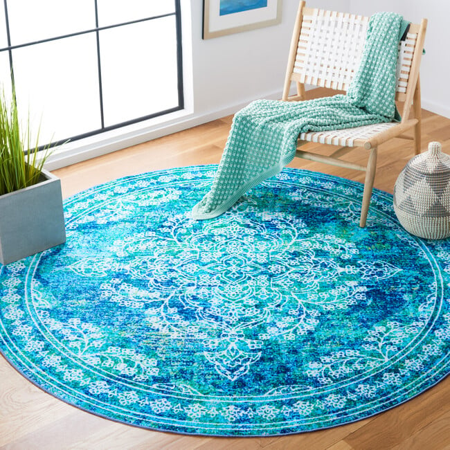 Bahia Machine Washable Rug, Blue Multi - Rugs - 9