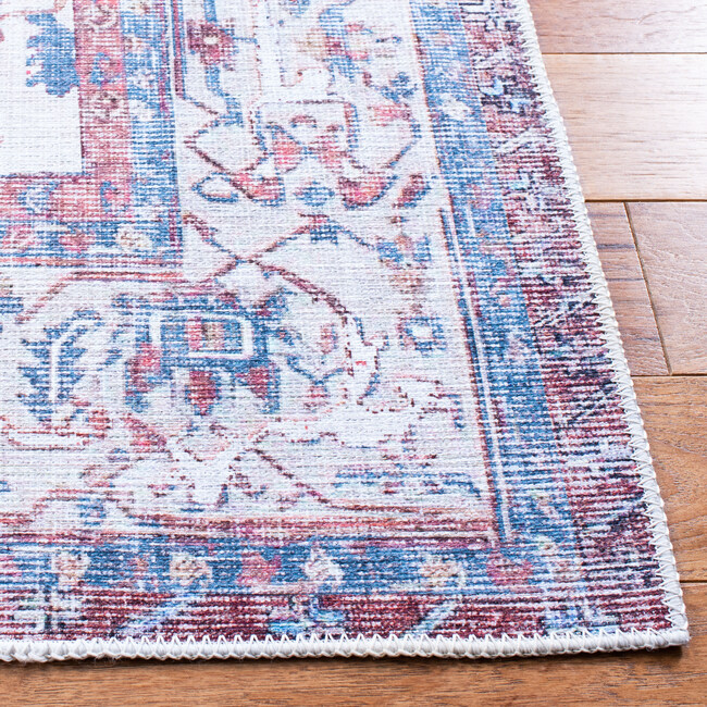 Serapi Machine Washable Rug, Blue/Red - Rugs - 3