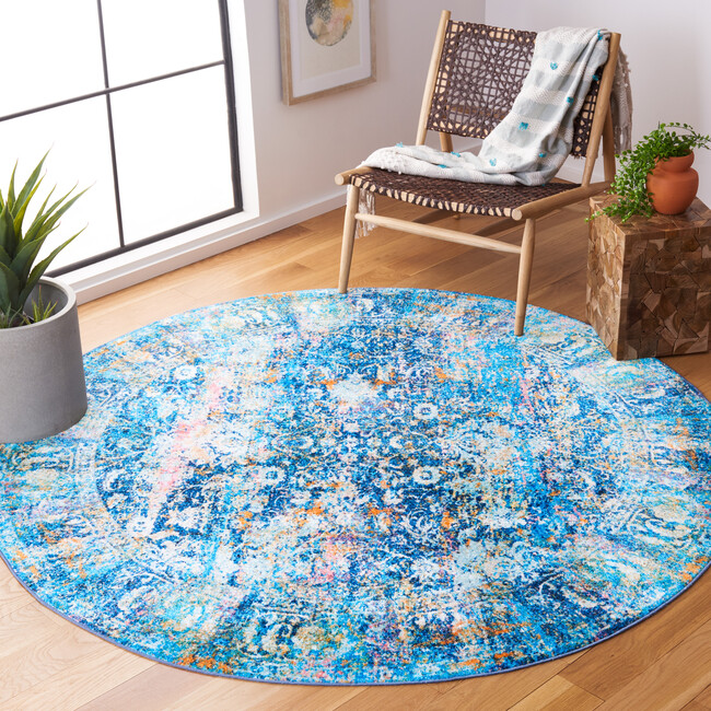 Bahia Machine Washable Rug, Dark Blue Multi - Rugs - 9