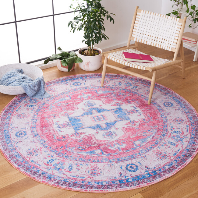 Serapi Machine Washable Rug, Blue/Red - Rugs - 8