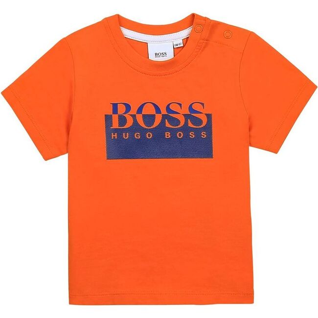 Block Logo T-Shirt, Orange - Tees - 1