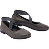Toddler Satin Ballerina Flats, Dark Gray - Flats - 1 - thumbnail