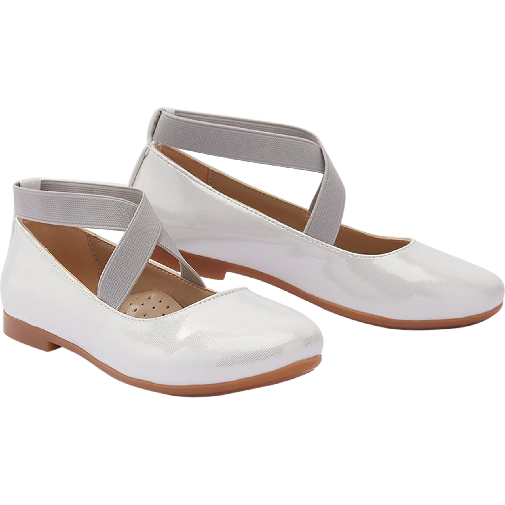 Toddler Satin Ballerina Flats, White - Flats - 1