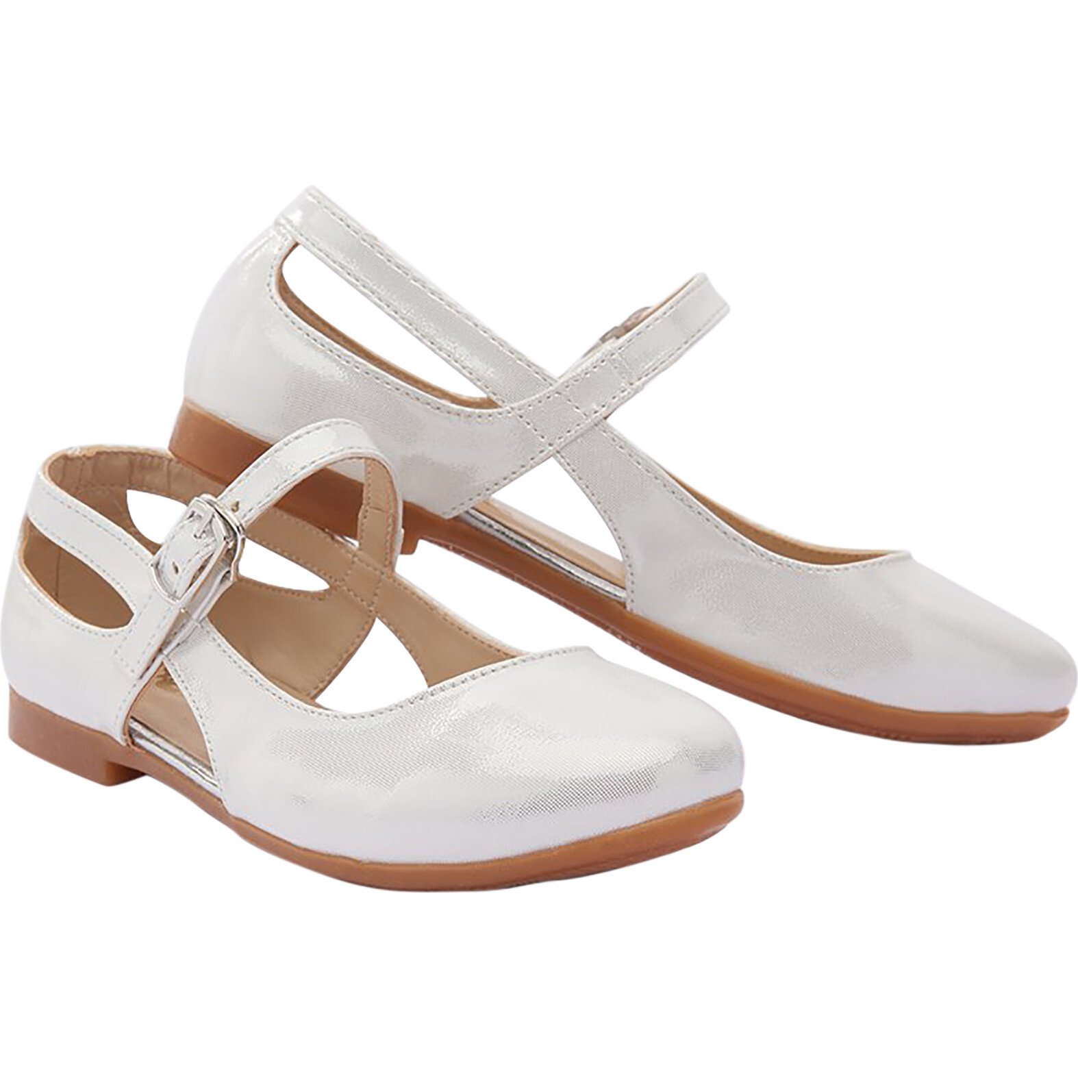 Toddler Cut-Out Flats, White - Flats - 1