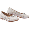 Toddler Floral Perforated Flats, White - Flats - 1 - thumbnail