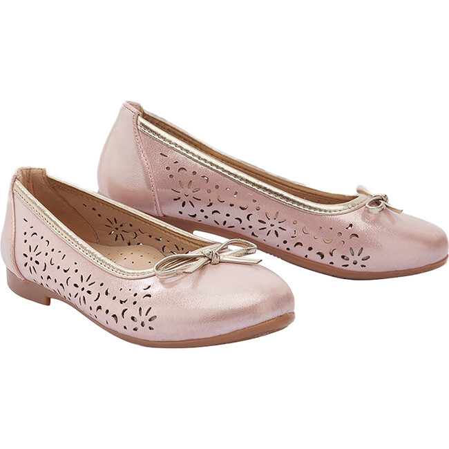 Toddler Floral Perforated Flats, Pink