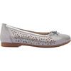 Toddler Floral Perforated Flats, Silver - Flats - 2